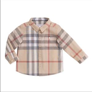 Burberry Children Trauls Pale Check Shirt/ Size 3m
